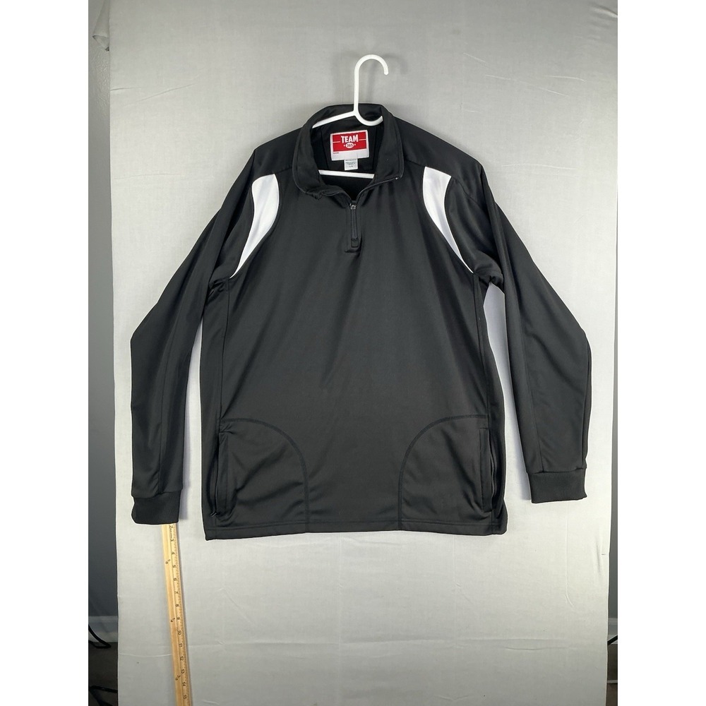 Team 365 Men's Black Quarter Zip Pullover Athletic Jacket Size L